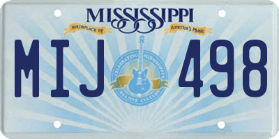 MS license plate MIJ498