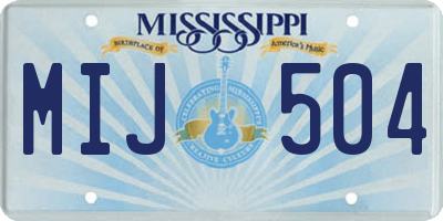 MS license plate MIJ504
