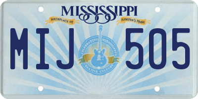 MS license plate MIJ505