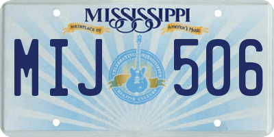 MS license plate MIJ506