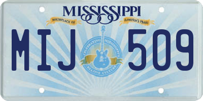 MS license plate MIJ509