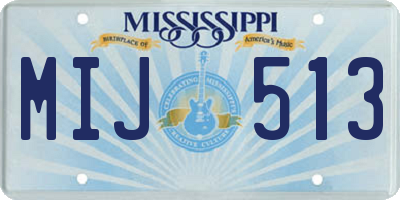 MS license plate MIJ513