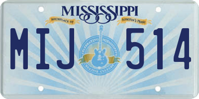 MS license plate MIJ514