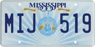 MS license plate MIJ519