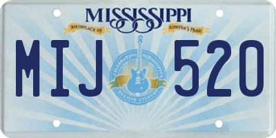 MS license plate MIJ520