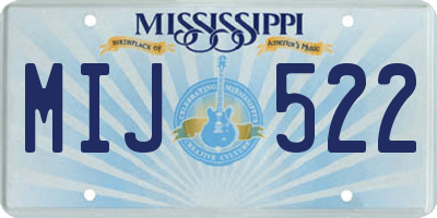 MS license plate MIJ522