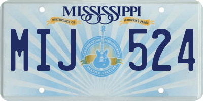 MS license plate MIJ524