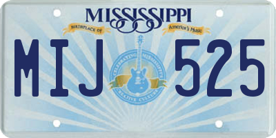 MS license plate MIJ525