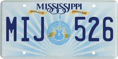 MS license plate MIJ526