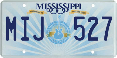 MS license plate MIJ527