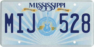 MS license plate MIJ528
