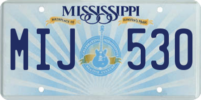 MS license plate MIJ530