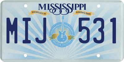 MS license plate MIJ531