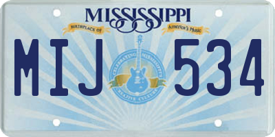 MS license plate MIJ534