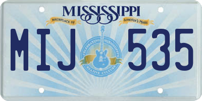 MS license plate MIJ535