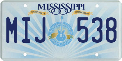 MS license plate MIJ538
