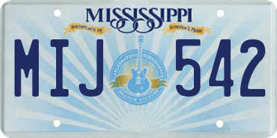 MS license plate MIJ542