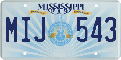 MS license plate MIJ543