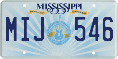 MS license plate MIJ546