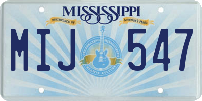 MS license plate MIJ547
