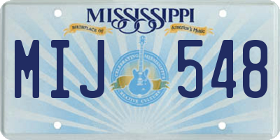 MS license plate MIJ548