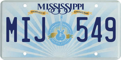 MS license plate MIJ549