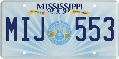 MS license plate MIJ553