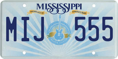 MS license plate MIJ555