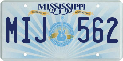 MS license plate MIJ562