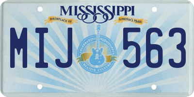 MS license plate MIJ563