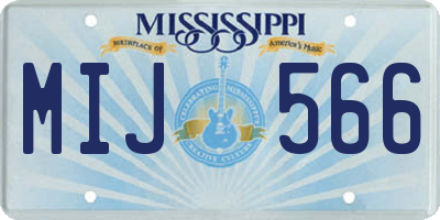 MS license plate MIJ566