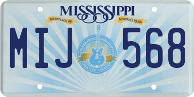 MS license plate MIJ568
