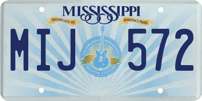 MS license plate MIJ572