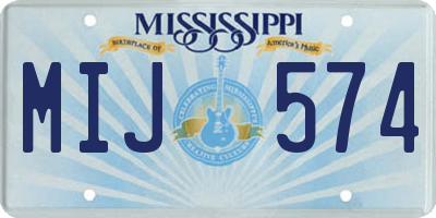 MS license plate MIJ574