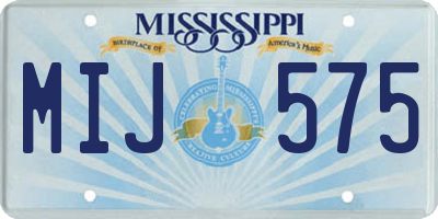 MS license plate MIJ575