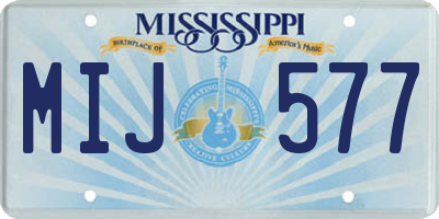MS license plate MIJ577