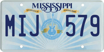 MS license plate MIJ579