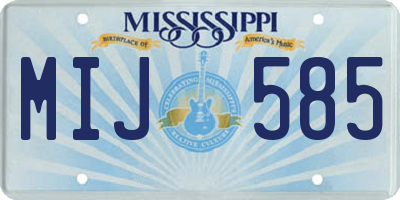 MS license plate MIJ585