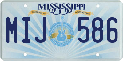 MS license plate MIJ586
