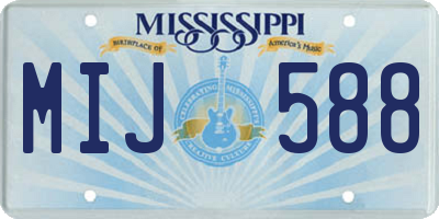 MS license plate MIJ588