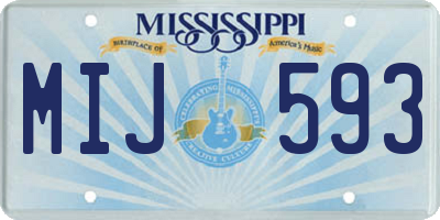 MS license plate MIJ593