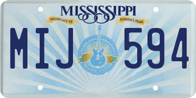 MS license plate MIJ594