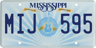 MS license plate MIJ595