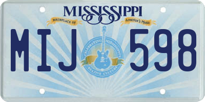 MS license plate MIJ598