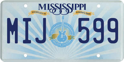MS license plate MIJ599