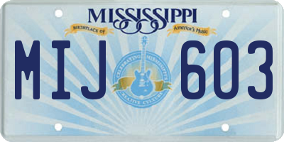 MS license plate MIJ603