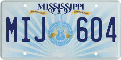 MS license plate MIJ604