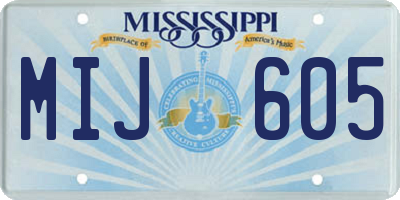 MS license plate MIJ605