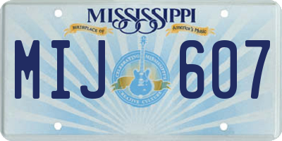 MS license plate MIJ607