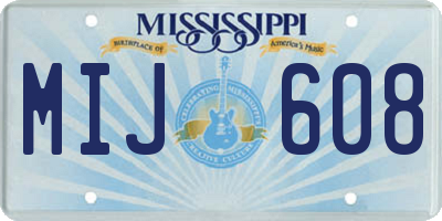 MS license plate MIJ608